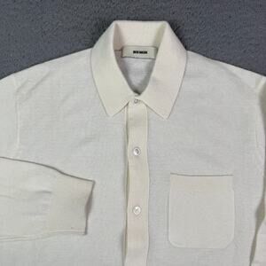 Buck Mason California Cashmere Collared Cardigan Sweater Mens M Ecru Cream
